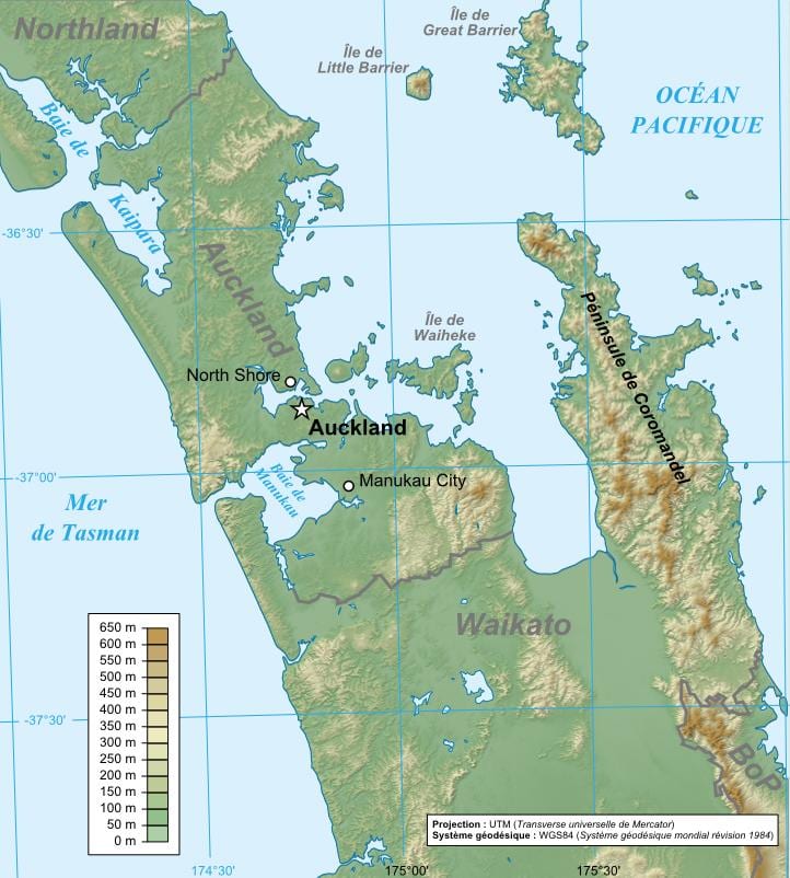 Auckland jewolojik kat jeyografik