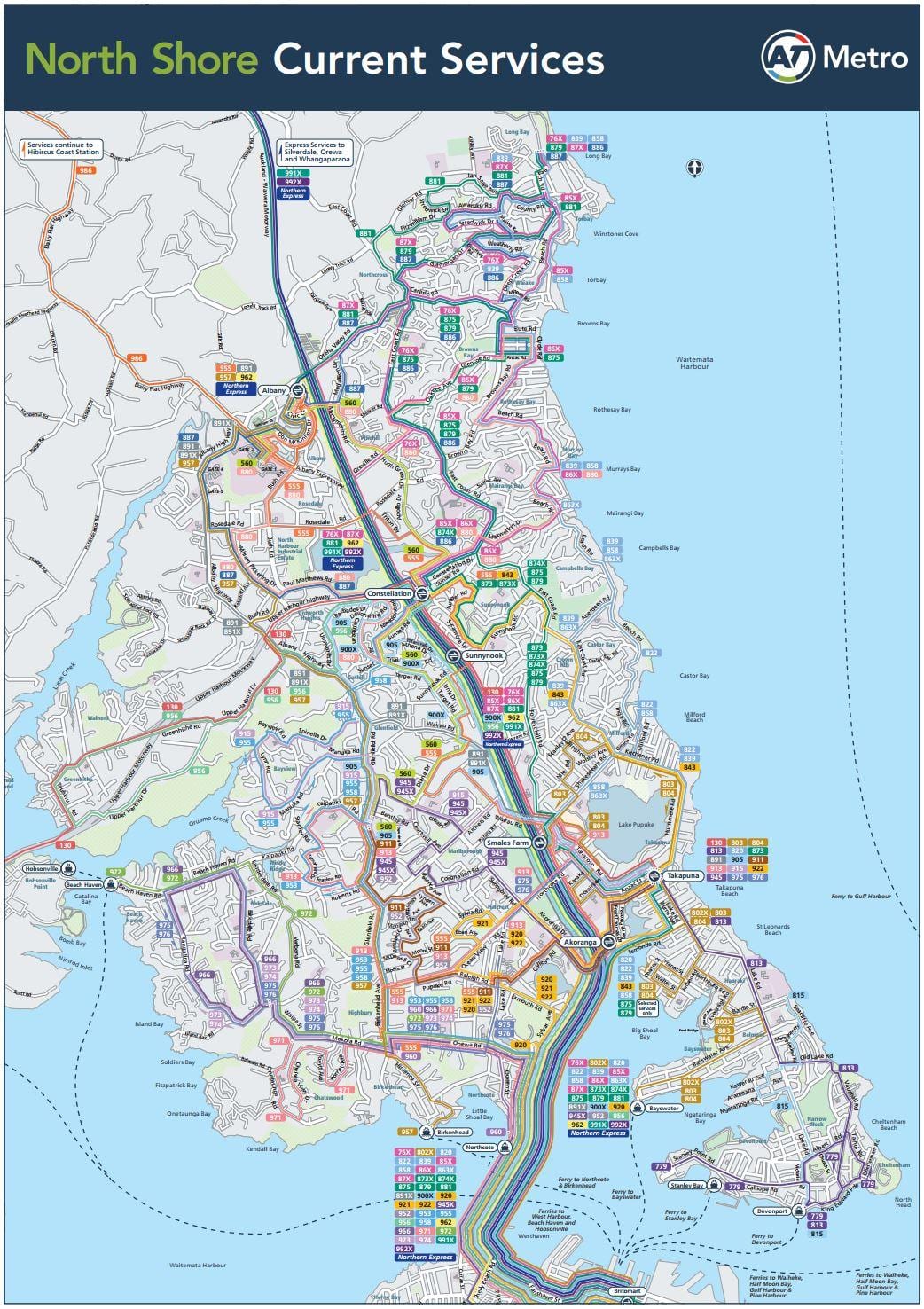 map de north shore Auckland
