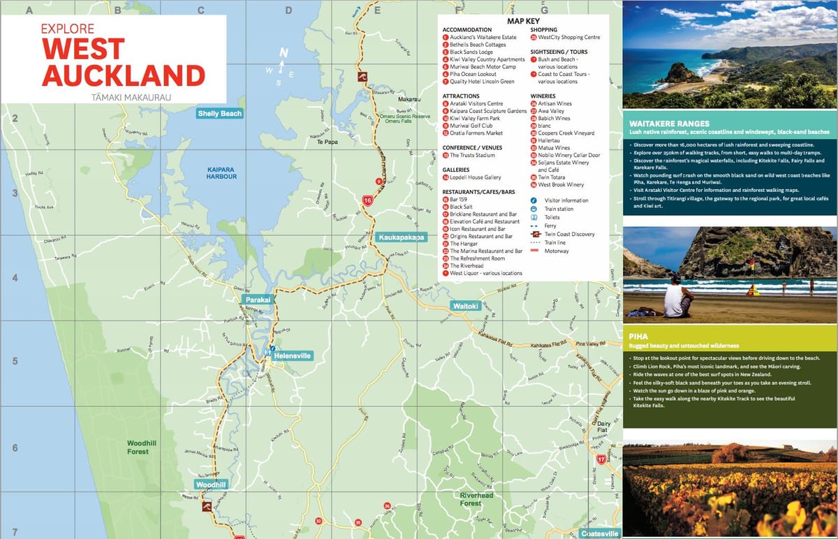 kat jeyografik nan direksyon wès Auckland
